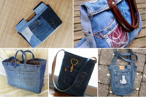 Túi xách tái chế từ quần jean cũ thời trang và tiện lợi
