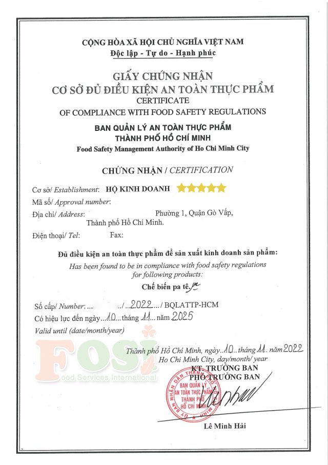 thủ tục đăng ký an toàn vệ sinh thực phẩm
